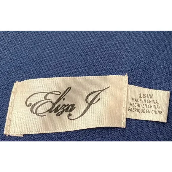New Eliza J Cobalt Blue Elegant Long Sleeve Dress 16W - Picture 5 of 5